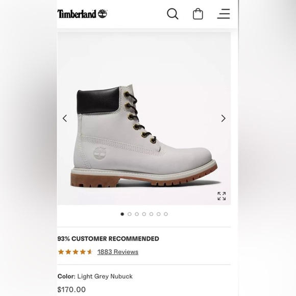 Light Grey Nubuck Timberland Women’s 6.5 Boots - Picture 7 of 7